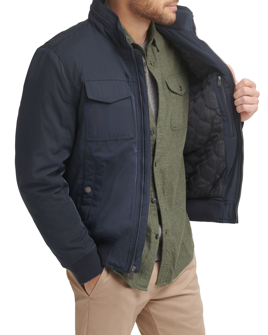 (image for) Sweet Polytwill 2-Pocket Military Bomber Jacket